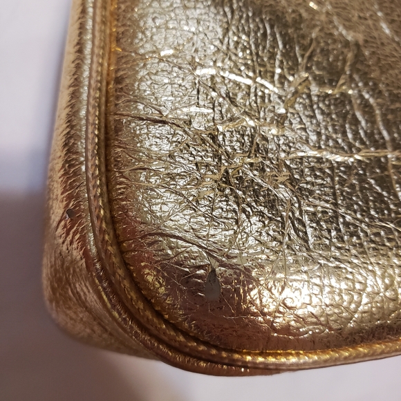 Vintage rare JR Florida gold glam handbag with gold metal handle